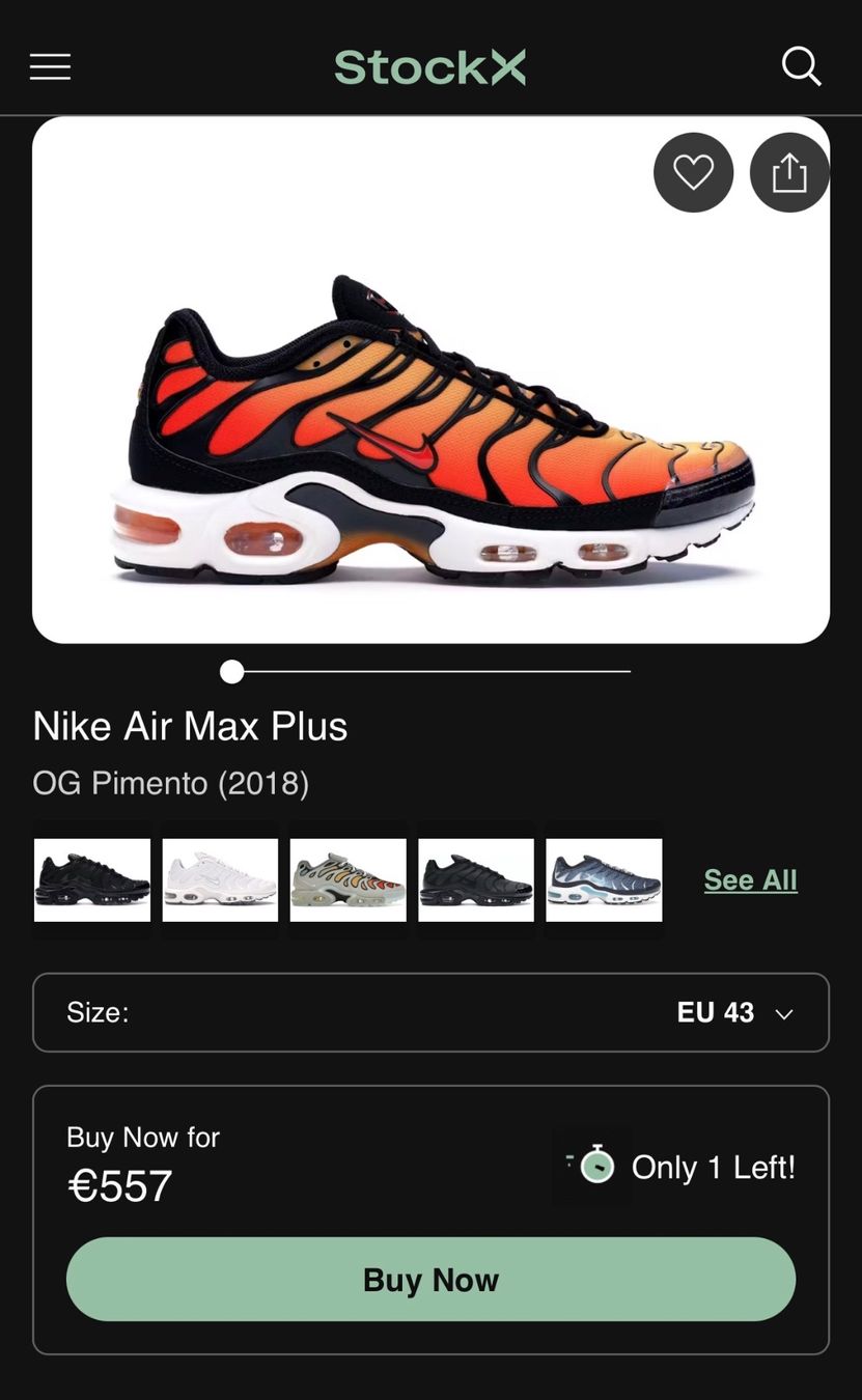 Nike Scarpe da uomo: Nike Air Max Plus OG Pimento (2018) – Usato da Bern venduto da Roynsky 5