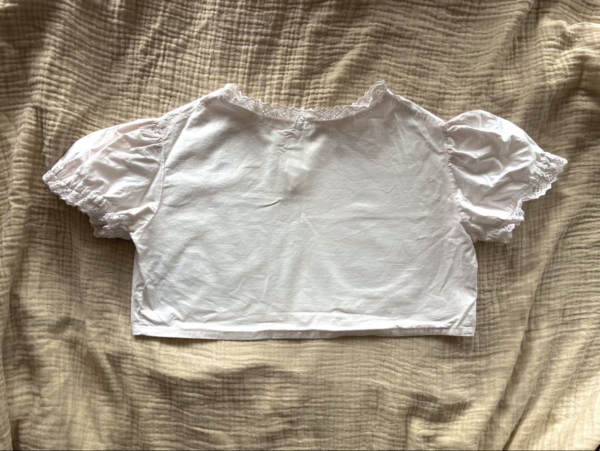 Top: Vintage Weisses Baumwolltop mit Spitze – Nuovo (secondo la descrizione) da Zürich venduto da msa_982q 2