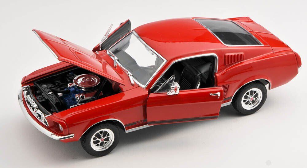 Ford Modellautos: Ford Mustang GT Fastback 1967-1968 rot / Decor         1:24 – Neu und originalverpackt aus Gerlafingen von espero88 7