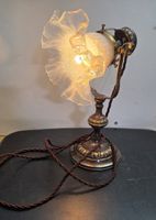 Tischlampe Messing Jugendstil Glasschirm Tulpenschirm