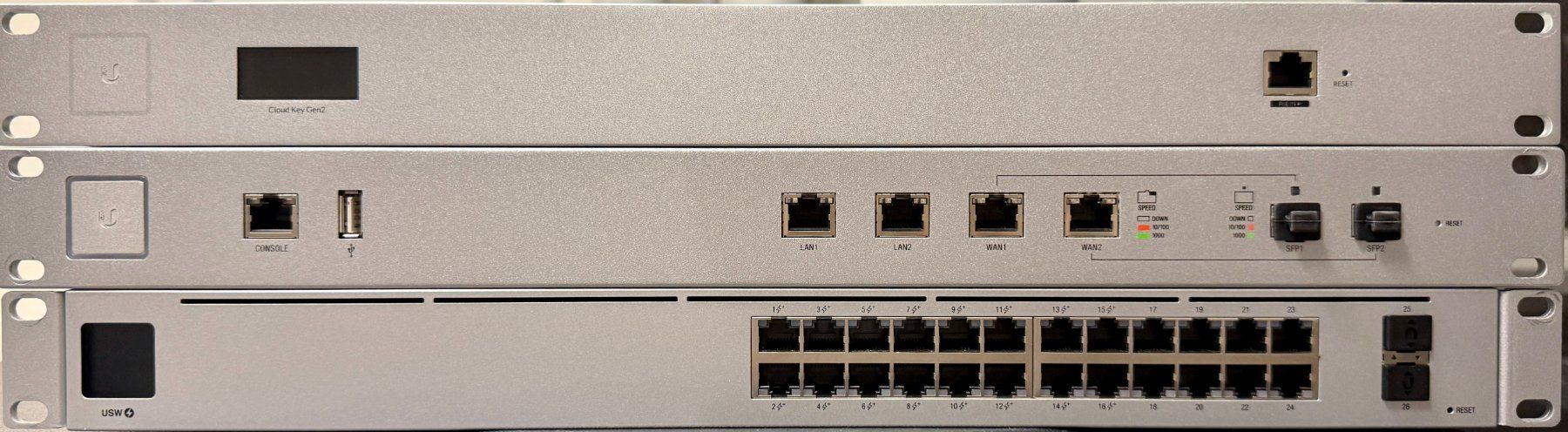 Ubiquiti Modem & Router: Ubiquiti-Set USG Pro 4, CloudKey G2, Gbit-Switch 24 PoE – Usato da Therwil venduto da Greg_OM