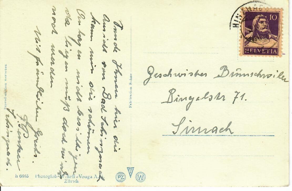 Ansichtskarten: Bad Schinznach - Pension Habsburg – Gebraucht aus Hochdorf von Ziegel-16 1