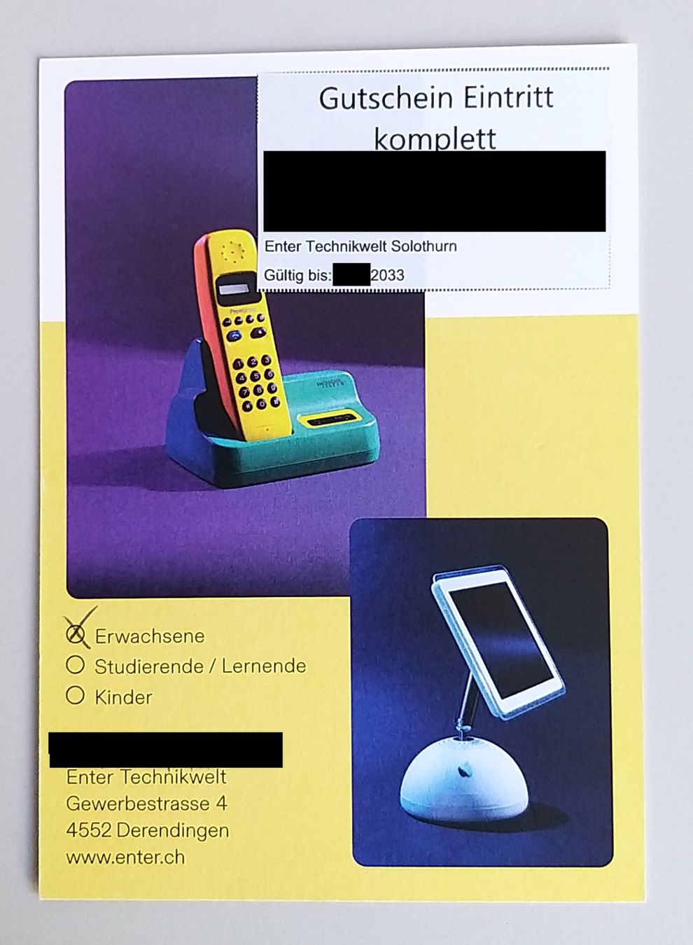 Buoni: Gutschein Enter Technikwelt Eintritt Museum Solothurn Ticket – Nuovo e nell'imballaggio originale da Bellach venduto da kgs-online 1