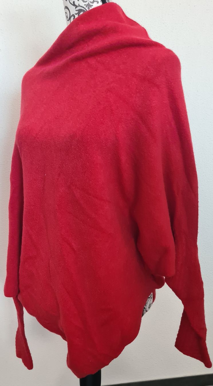 Fabiana Filippi Maglioni & Felpe: FABIANA FILIPPI Roter Poncho - Pullover, Grösse 36 – Usato da Nebikon venduto da Draga25 3