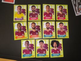 🇧🇭 11x Panini Team Qatar - QAT 2,6-8,11,12,16-20