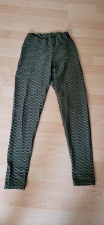 Grüni Leggings mit Wabenmuster, neuwertig, Gr. XL