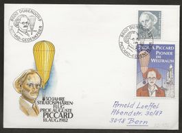 Ballon Schweiz 1982 Dübendorf Piccard Vignette Luftpost