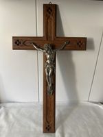 Kruzifix Holzkorpus Metall Hängend Größe:  ca. 34cm x 60 cm