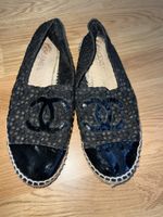 Pre-owned Chanel Black Espadrilles, Size 40, Summer Shoes