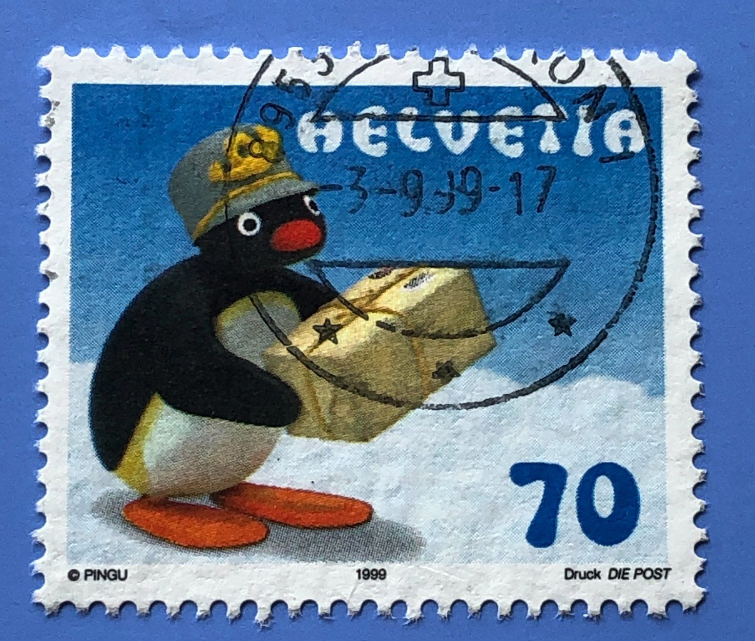 Alle Briefmarken: Nr.964 Klein-Pingu GESTEMPELT Sonderpostmarken 1999 – Gebraucht aus Aarau von Billa007