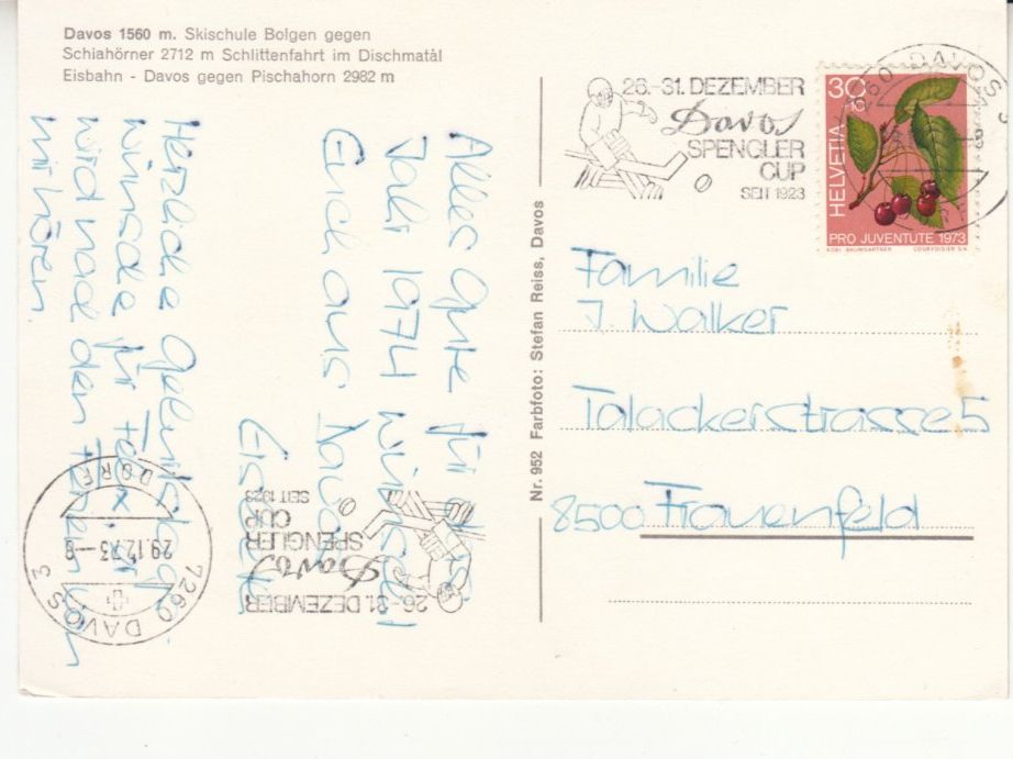Ansichtskarten: Davos 1973 – Gebraucht aus Bürglen TG von StampGraf 1