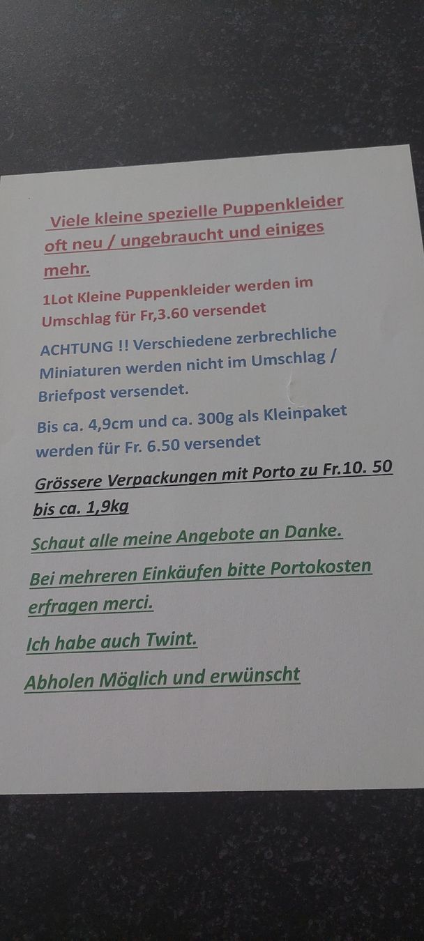 Puppenhäuser & -möbel: Kleine Puppenkleidchen etc.  – Neu (gemäss Beschreibung) aus Muri AG von nindo1 1