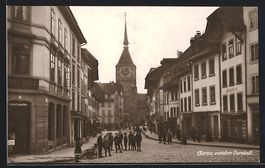 Aarau, Vordere Vorstadt mit Geschäften