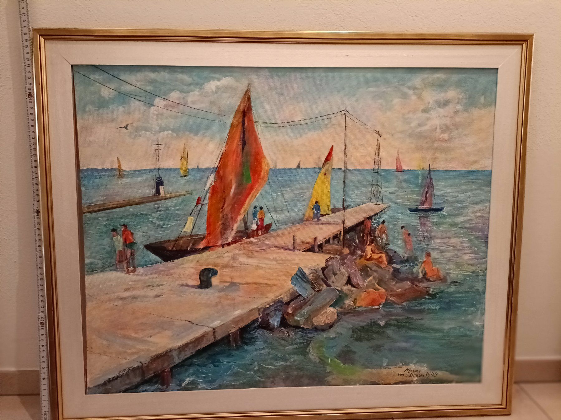 Dipinti: Gemälde Hans Rudolf Meyer von Zollikon 1969 – Usato da Fischbach-Göslikon venduto da Colbra3 2