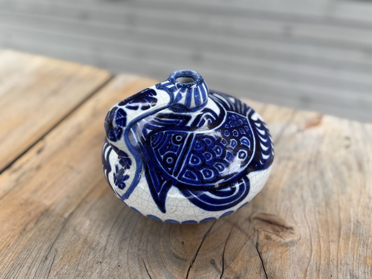 Caraffe: blaue Keramikkaraffe  – Usato da Würenlos venduto da Ashley24 1