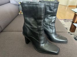 Schwarze Lederstiefel, Grösse 38, Top Zustand für Herbst!