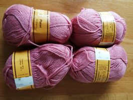 4 Knäuel Heyd-Wolle Planet Rosa 50g Stricken Häkeln Wolle