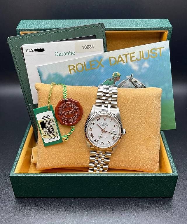 Rolex Orologi: Rolex Datejust 36 Ref. 16234 White Roman 2005 Full Set – Usato da Lugano venduto da luganotopwatches 7