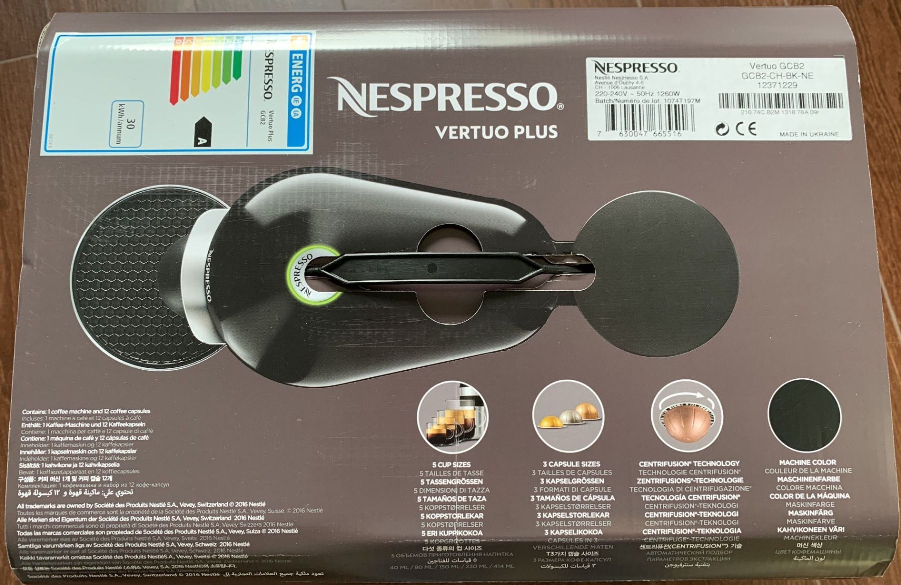 Nespresso Kaffeemaschinen & Espressomaschinen: Nespresso Vertuo plus Kaffeemaschine schwarz – Neu und originalverpackt aus Meilen von  1
