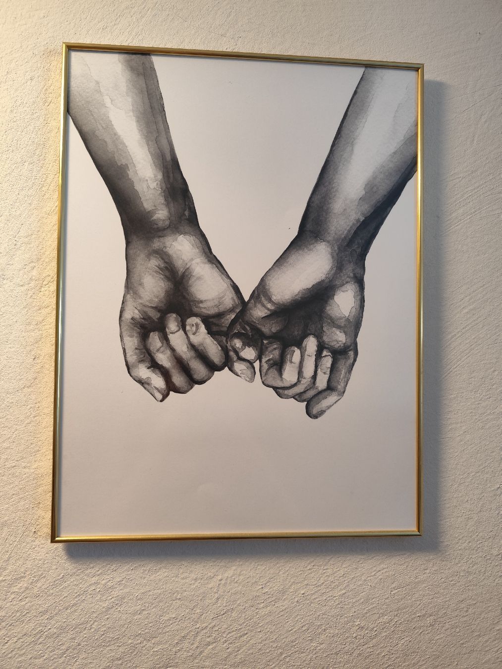 Foto & Immagini: Aquarell-Bild "Hände" mit Goldrahmen. – Usato da Pfäffikon ZH venduto da DeSiReE.