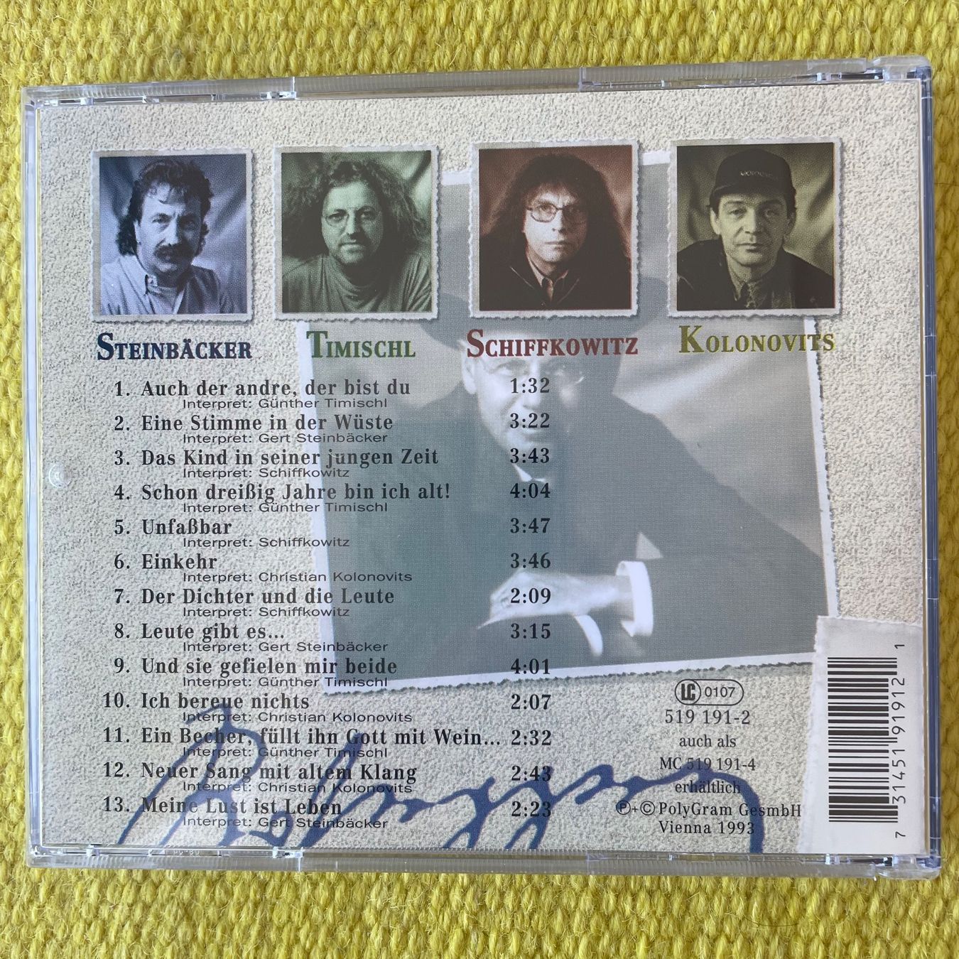 CD: STEINBÄCKER TIMISCHL SCHIFFKOWITZ KOLONOVITS-ROSEGGER – Usato da Rorschacherberg venduto da CD-Roli 1