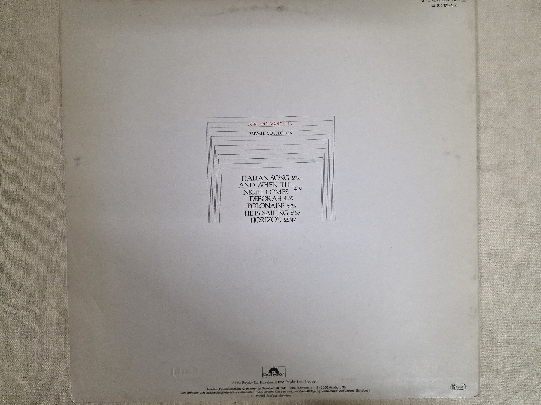 Dischi in vinile: Jon And Vangelis LP – Private Collection – Usato da Root venduto da atelier22 1