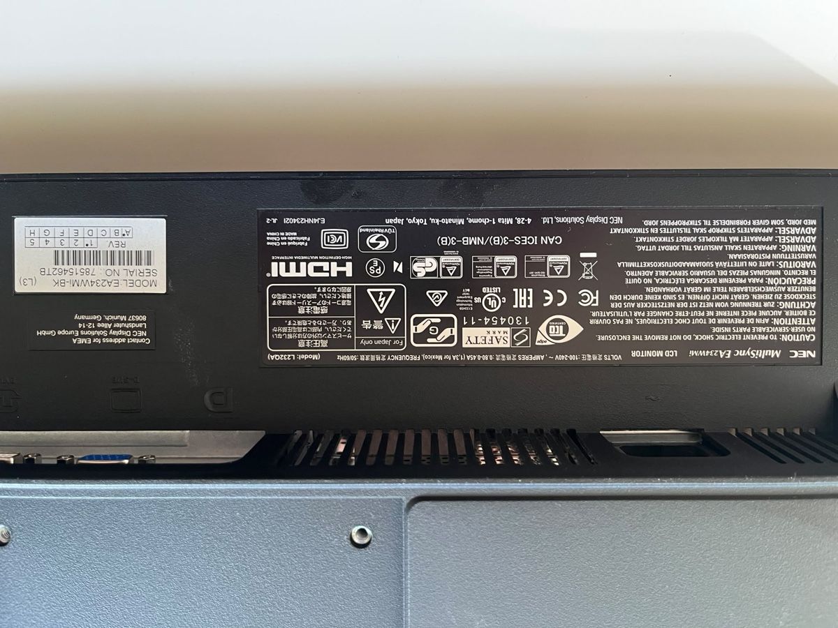 Monitor: Moniteur NEC MultiSync EA234WMi noir 23 pouces écran – Usato da Zürich venduto da eli_y55z 3