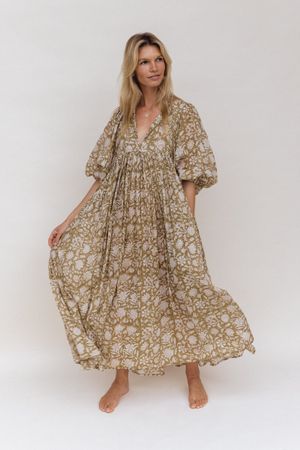 daughters of india kyra maxi dress olive
