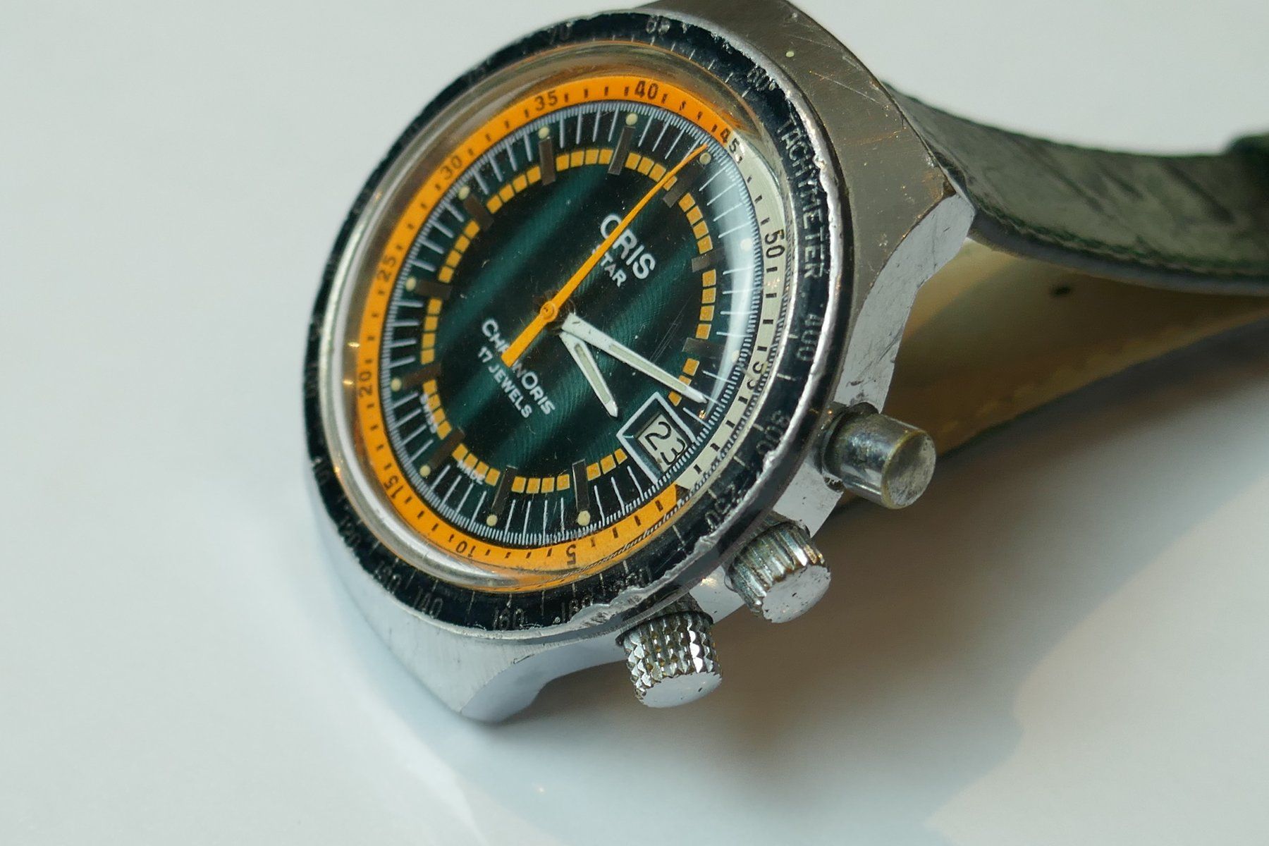 Oris Orologi: Seltene Oris Chronoris 70er 38 mm – Usato da Schaffhausen venduto da swisswatches-andmore 3