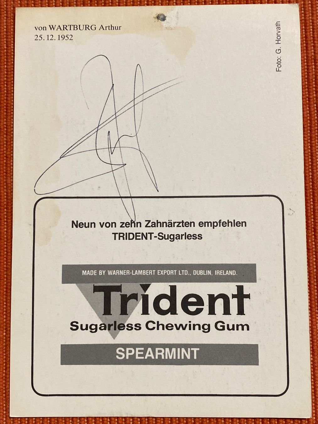 Autogramme: FCB Autogrammkarte von Wartburg Arthur 1981/82 – Gebraucht aus Büsserach von Gimenez77 1