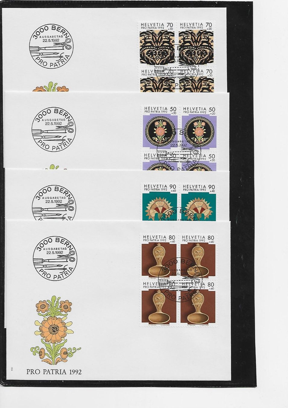 Tous les timbres: 1992 PP 4x  FDC 4 er – D'occasion à Rheinau par loxis