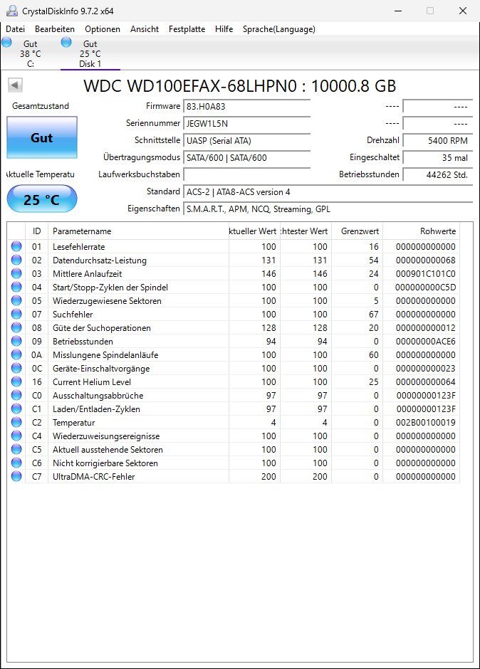 Western Digital Harddisks: WD Red HD SATA 10TB NAS – Gebraucht aus Kilchberg ZH von Schiveli 1