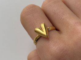 18KGP Herz Solitär Ring