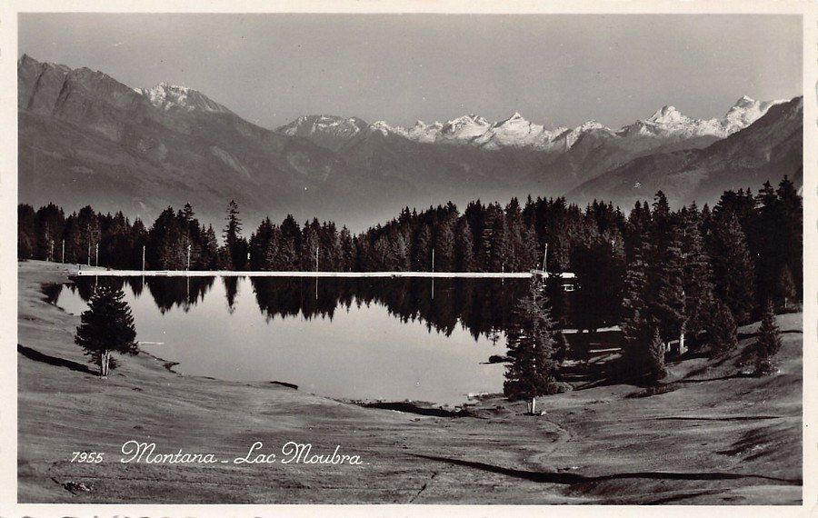 Ansichtskarten: Montana, Lac Moubra, circulée 1958 – Gebraucht aus Frauenfeld von POML