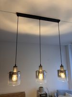 Moderne Hängelampen Trio Glas Metall, 3er Set Pendelleuchten