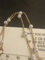 Joli Collier doré et perles neuf  32 cm +6 cm 