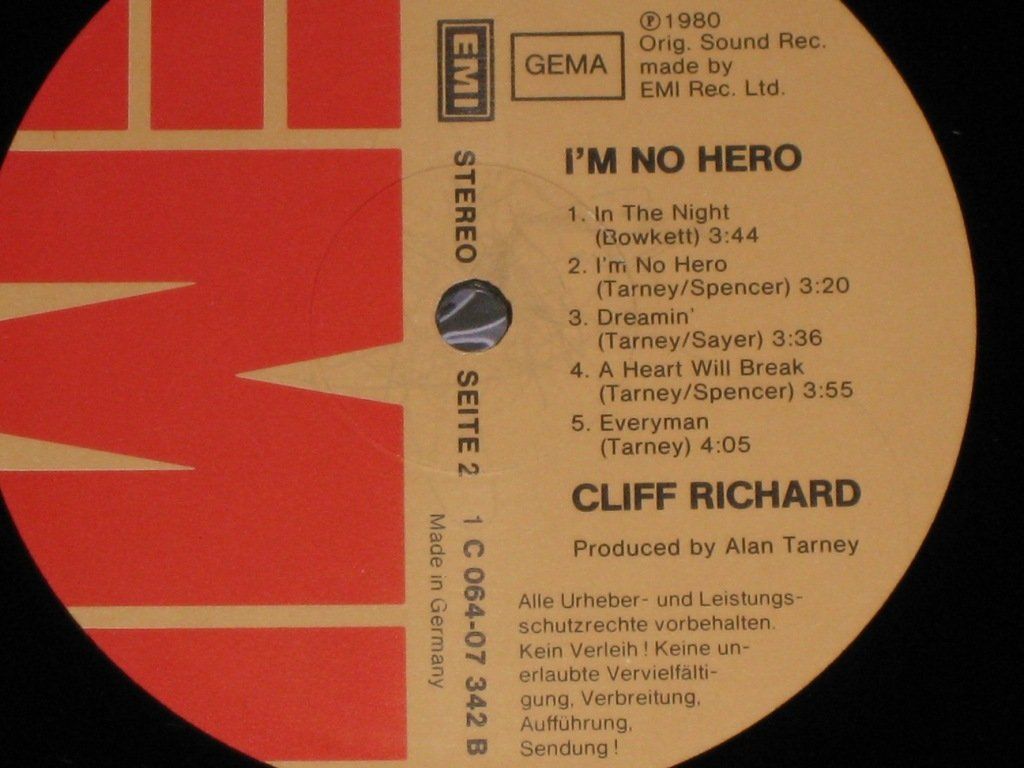 Dischi in vinile: LP - CLIFF RICHARD - I'M NO HERO – Usato da Steckborn venduto da Quo7 2