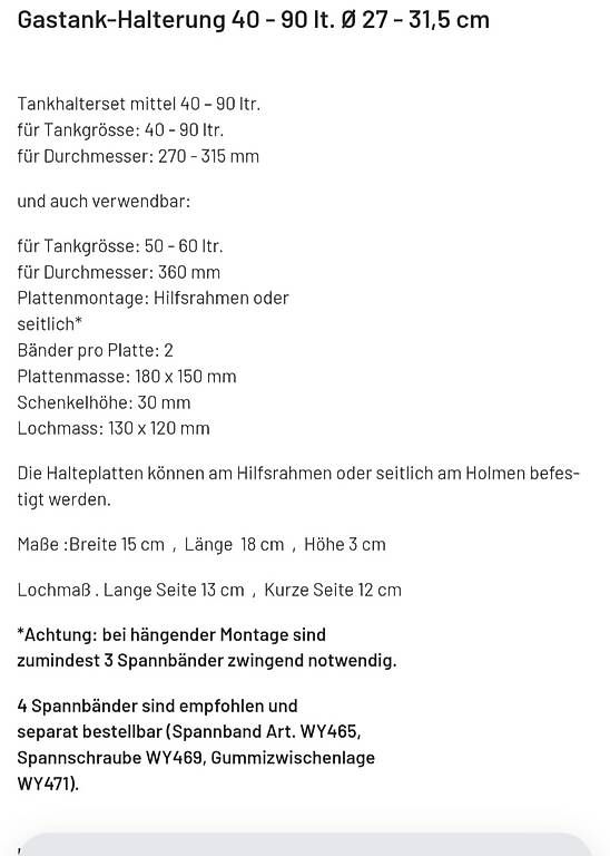 Supporti a parete: Gastankhalterung – Usato da Filzbach venduto da ram_qbc6 2