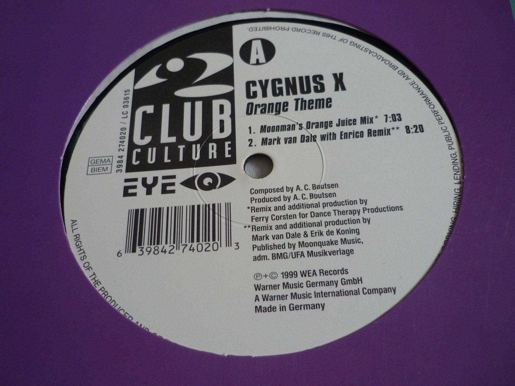 Dischi in vinile: Rare Techno Vinyl - Cygnus x - orange theme - schiller – Usato da Beringen venduto da Flatretriever 2