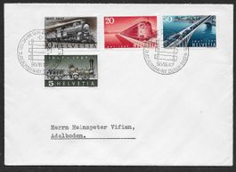 1947: FDC 100 Jahre CH-Eisenbahnen  Serie nr.277-280