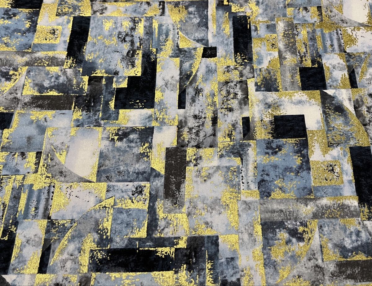 Tissus: Patchworkstoff blau-grau Töne mit gold – Neuf (Voir description) à Seuzach par KreativmitStoff