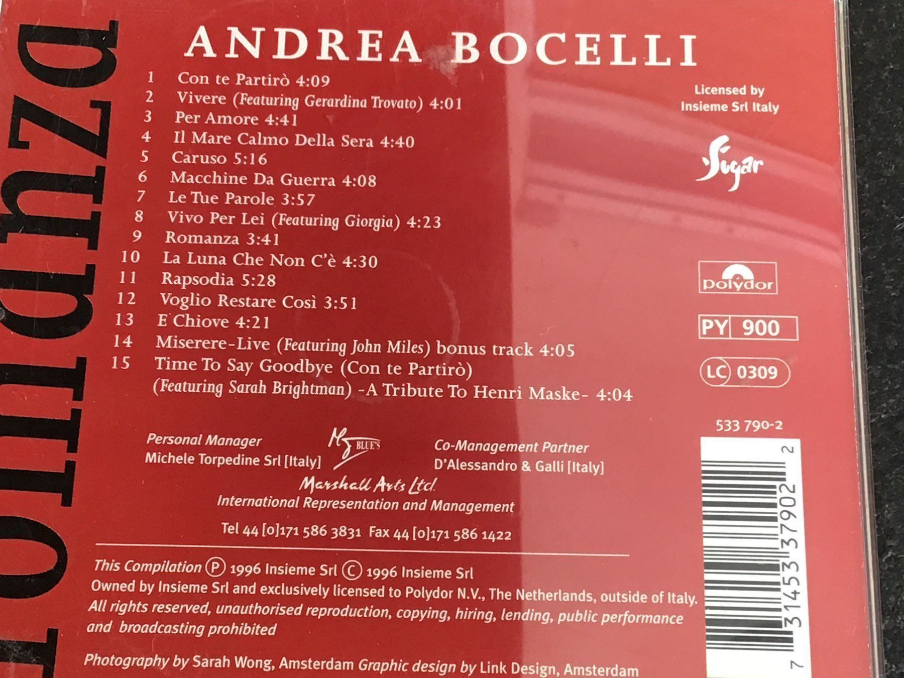 CD: Andrea Bocelli  Romanza – Usato da Thierachern venduto da sweden08 1
