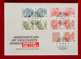 VOLKSBRÄUCHE MARKENHEFT 57 UNGEZÄHNTE MARKEN PAARE FDC 1984