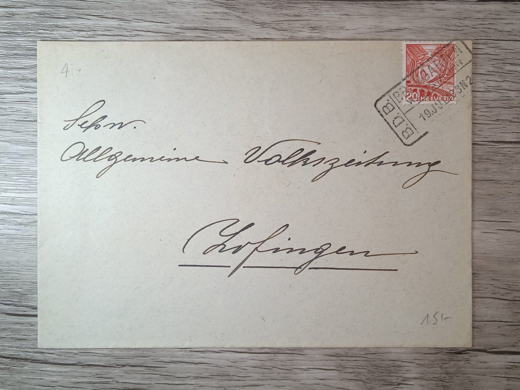 Tutti i francobolli: TR48 Enveloppe + Timbre Suisse 1938 – Usato da Cousset venduto da Patrick_Collections