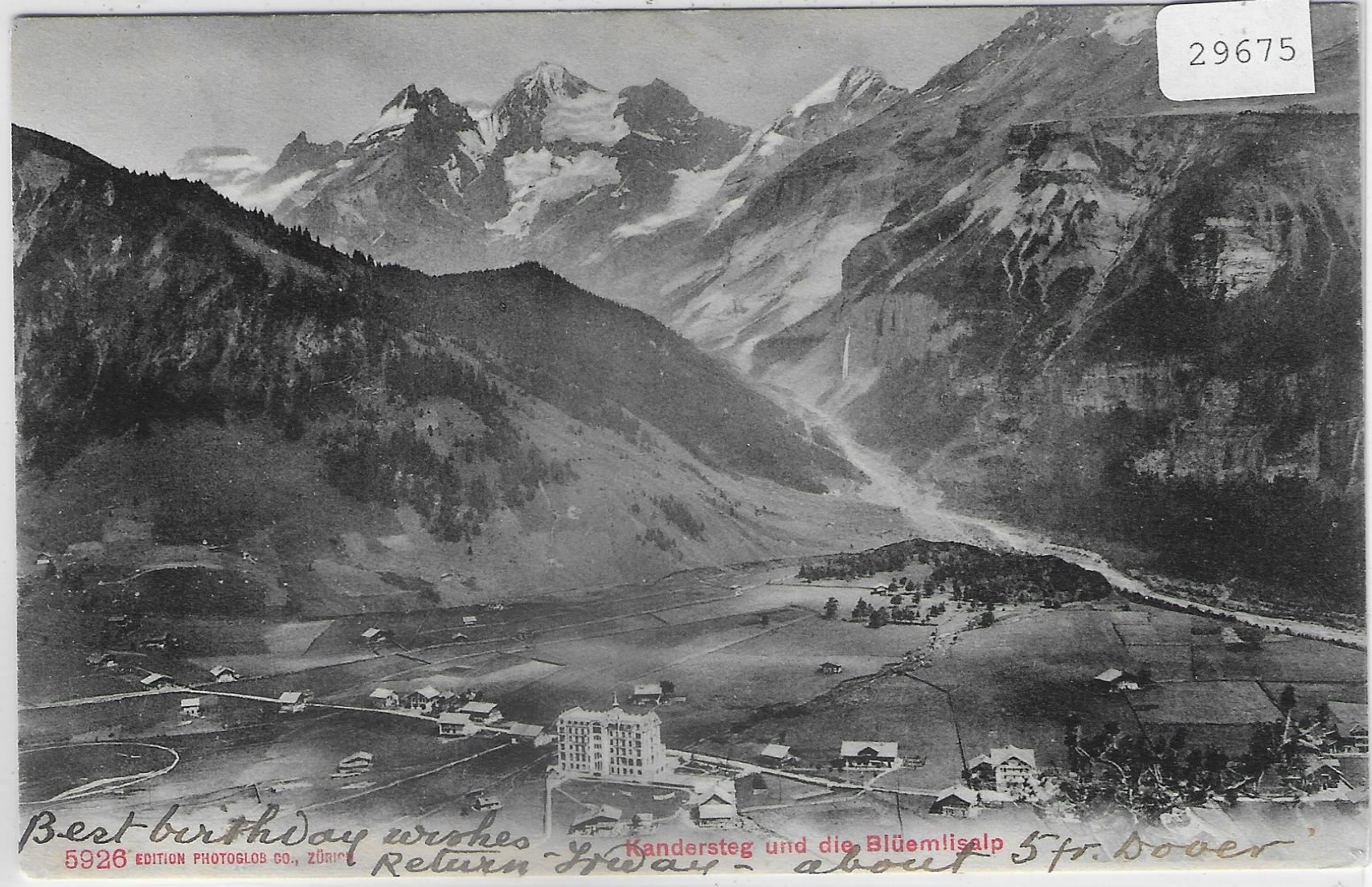 Ansichtskarten: Kandersteg und die Blümlisalp – Gebraucht aus Ettingen von Kartenplanet