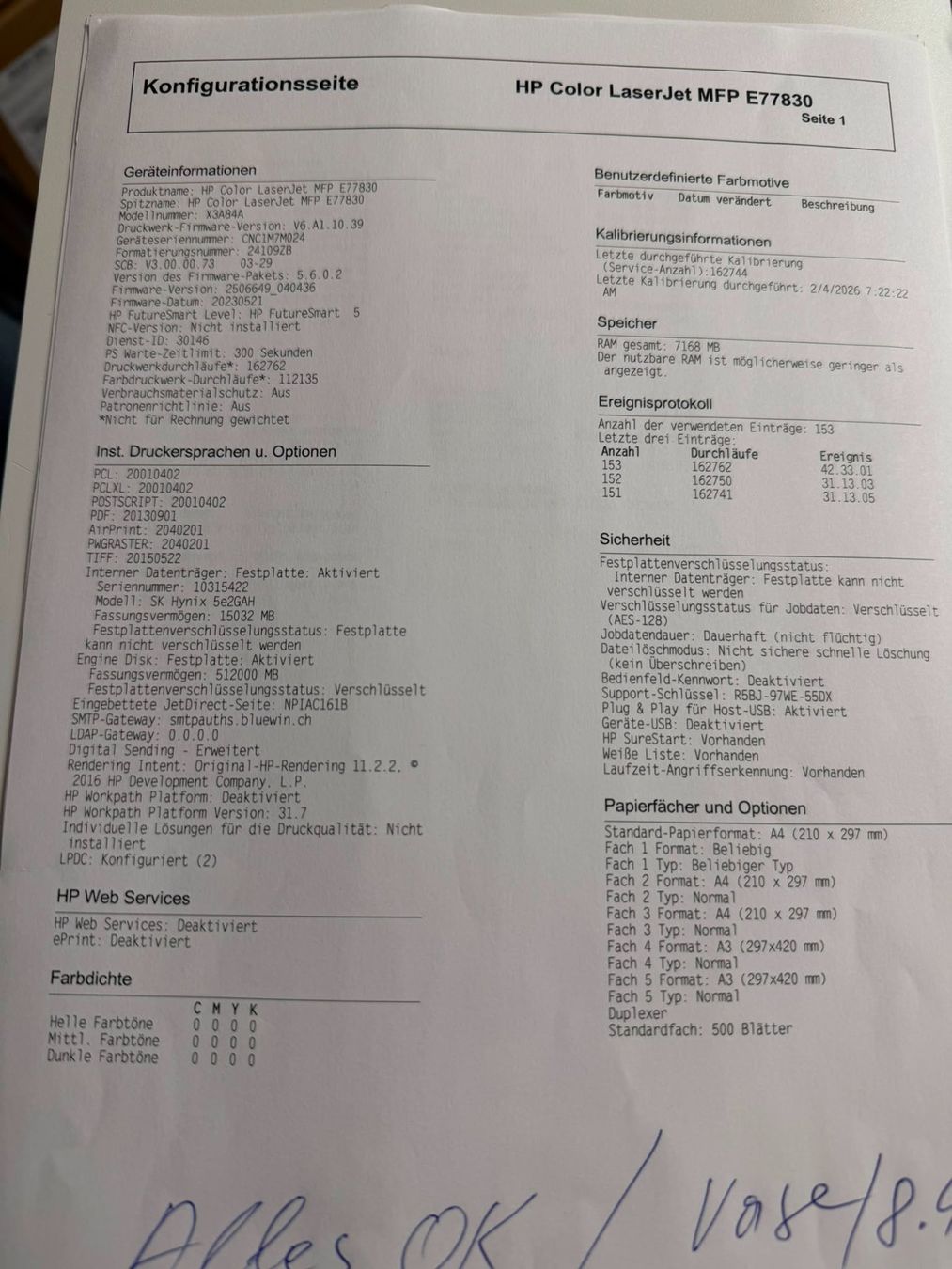 Hewlett Packard Drucker: HP Color LaserJet Managed MFP E77830 A3 Farb-Drucker   TOP!! – Gebraucht aus Dottikon von refurbished-IT 4