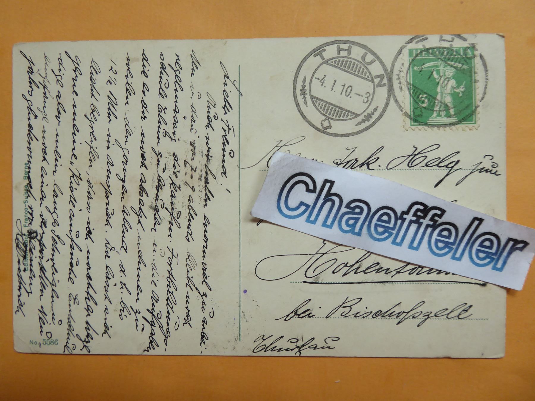 Cartoline postali: 1910  Bern, Bernabrunnen – Usato da Zürich venduto da Chaeffeler 1