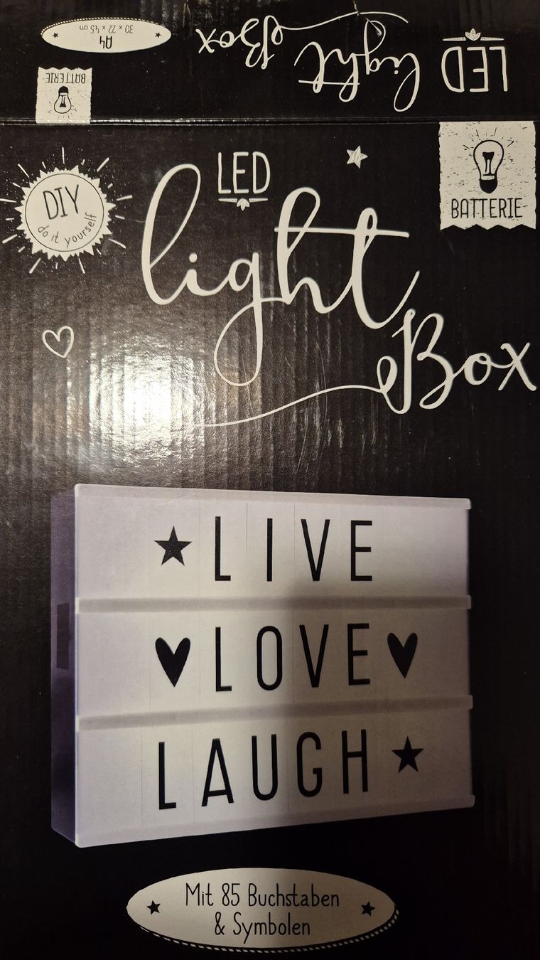 Alle Dekorationen: Light Box mit vielen Buchstaben – Gebraucht aus Schmiedrued von Mymouse