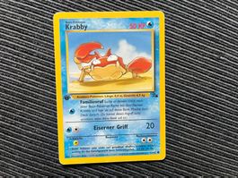 Pokemon Krabby 1.Edition Fossil Deutsch