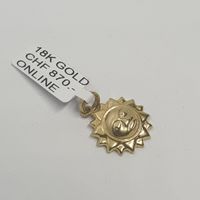 Echt 18K Gold - Sonne Anhänger